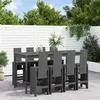Image de Salon de jardin Vidaxl gris 9 pieces bois massif 203.5 x 90.0 x 110 cm