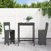 Image de vidaXL Ensemble de bar de jardin 3 pcs gris bois de pin massif, ensemble de pub, ensemble de bar de patio, ensemble de table 3157795