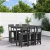 Image de Salon de jardin vidaxl gris 7 pieces bois massif 159.5 x 82.5 x 110 cm