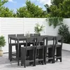 Image de vidaXL Ensemble de bar de jardin 9 pcs gris bois de pin massif, ensemble de pub, ensemble de bar de patio, ensemble de table 3157819
