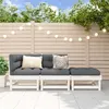 Image de Salon de jardin 3 pcs blanc bois massif de pin
