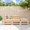 Image de Salon de jardin modulable Vidaxl bois massif marron 3 pieces 63.5 x 57.5 x 60 3 personnes