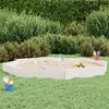 Image de vidaXL Bac à Sable avec Sièges, Jeu de Sable pour Enfants, Aire de Jeux pour Tout-petits Jardin Extérieur, Blanc Octogone 825024