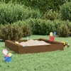 Image de vidaXL Bac à Sable avec Sièges, Jeu de Sable pour Enfants, Aire de Jeux pour Tout-petits Jardin Extérieur, Marron Miel Carré 825033