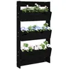 Image de vidaXL Jardinière murale 3 niveaux 60x18,5x110 cm noir bois pin massif825118