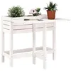 Image de vidaXL Jardinière de jardin avec plateau pliant blanc bois pin massif825122