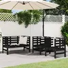 Image de Salon de jardin VIDAXL bois massif noir 3 pieces 4 personnes
