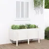 Image de vidaXL Lit surélevé de jardin blanc 121x50x57 cm bois de pin massif 825227