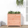 Image de vidaXL Jardinière, Bac à Fleurs, Pot de Plantes, Lit Surélevé, Décoration de Jardin Patio Terrasse Extérieur, Marron 82,5x40x78 cm Bois Massif Douglas