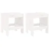 Image de Tabourets de jardin vidaXL 2 pcs blanc 40x36x45 cm bois massif de pin