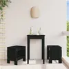 Image de Tabourets de jardin lot de 2 noir 40x36x45 cm bois massif pin