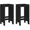 Image de Tabourets de bar vidaXL 2 pcs noir 40x36x75 cm bois massif de pin