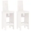 Image de Tabourets de bar vidaXL 2 pcs blanc 40x42x120 cm bois massif de pin