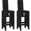 Image de 2 pcs Tabourets de bar vidaXL noir 40x42x120 cm bois massif de pin