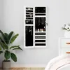 Image de Armoire à bijoux avec miroir murale blanc 30x8,5x106 cm