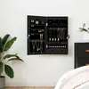 Image de vidaXL Armoire à bijoux avec miroir murale noir 37,5x10x67 cm353221