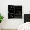 Image de Armoire à bijoux avec miroir et éclairage LED mural noir