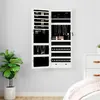 Image de Armoire à bijoux avec miroir et éclairage LED mural blanc