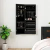 Image de Armoire à bijoux avec miroir et éclairage LED mural noir