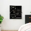 Image de Armoire à bijoux avec miroir et éclairage LED mural noir