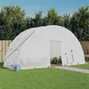 Image de vidaXL Serre avec cadre en acier blanc 12 m² 6x2x2,85 m, polytunnel, serre à cadre froid, serre pour tomate, serre de 364091