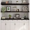 Image de vidaXL Étagère murale gris foncé 180x50x6 cm bois chêne massif traité 363841