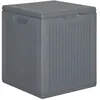 Image de vidaXL Boîte de rangement de jardin gris PP rotin 90 L 364059