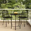 Image de vidaXL 3-delige Tuinset poly rattan zwart3157836