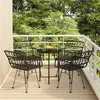 Image de vidaXL 5-delige Tuinset poly rattan zwart3157838