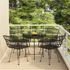 Image de vidaXL Ensemble à manger de jardin 5 pcs Noir Résine tressée, ensemble de patio, ensemble bistro de jardin, ensemble de 3157842