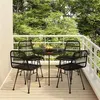 Image de vidaXL Ensemble à manger de jardin 5 pcs Noir Résine tressée, ensemble de patio, ensemble bistro de jardin, ensemble de 3157844