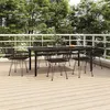 Image de vidaXL Ensemble à manger de jardin 7 pcs Noir Résine tressée, ensemble de patio, ensemble bistro de jardin, ensemble de 3157871