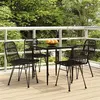 Image de vidaXL Ensemble à manger de jardin 5 pcs Noir Résine tressée, ensemble de patio, ensemble bistro de jardin, ensemble de 3157881