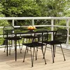 Image de 3157882 vidaXL Mobilier à dîner de jardin 5 pcs Noir Résine tressée