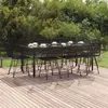 Image de vidaXL Ensemble à manger de jardin 9 pcs Noir Résine tressée, ensemble de patio, ensemble bistro de jardin, ensemble de salle à manger d'extérieur
