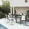 Image de vidaXL Ensemble à manger de jardin coussins 7pcs Noir Résine tressée, ensemble de salle à manger, ensemble de salle à manger 3157954