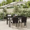 Image de vidaXL Mobilier à dîner de jardin et coussins 5pcs Noir Résine tressée 3184977
