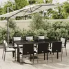 Image de vidaXL Mobilier à dîner de jardin 9pcs et coussins noir résine tressée 3184980