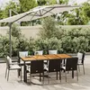 Image de vidaXL Mobilier à dîner de jardin 9pcs et coussins noir résine tressée 3184992