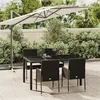 Image de vidaXL Ensemble à manger de jardin coussins 5pcs Noir Résine tressée, ensemble de salle à manger, ensemble de salle à manger 3185001