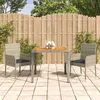 Image de vidaXL 3-delige Tuinset met kussens poly rattan grijs3185017