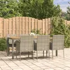 Image de vidaXL 7-delige Tuinset met kussens poly rattan grijs3185021