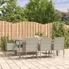 Image de vidaXL Ensemble à manger de jardin 9 pcs coussins gris résine tressée, ensemble de salle à manger, ensemble de salle à 3185022