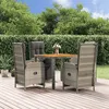 Image de vidaXL 5-delige Tuinset met kussens poly rattan grijs3185045