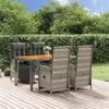 Image de vidaXL Ensemble à manger de jardin 5 pcs coussins gris résine tressée, ensemble de salle à manger, ensemble de salle à 3185046