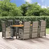 Image de vidaXL 9-delige Tuinset met kussens poly rattan grijs3185049