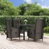 Image de vidaXL 5-delige Tuinset met kussens poly rattan zwart3185054