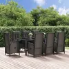 Image de vidaXL Ensemble à manger de jardin 9pcs et coussins noir et gris, ensemble de salle à manger, ensemble de salle à manger 3185058