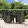 Image de vidaXL 5-delige Tuinset met kussens poly rattan zwart3185060