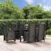 Image de vidaXL Ensemble à manger jardin et coussins 7 pcs Noir et gris Rotin, ensemble de salle à manger, ensemble de salle à manger 3185062